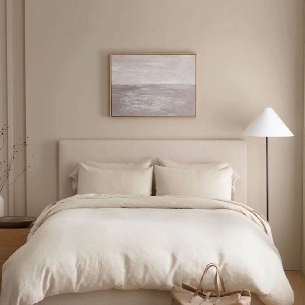 Quince european linen duvet cover set king/cali king natural chambray